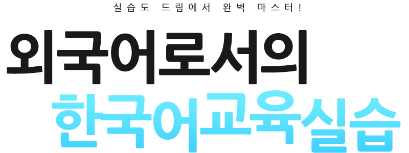 실습도 드림에서 완벽 마스터! 외국어로서의 한국어교육실습